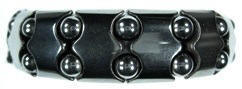 Dozen (12 PC.)  Bat And Ball Beads Magnetic Hematite Bracelets #MHB-575