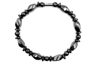 1 PC. Twisted And Round Beads Hematite Magnetic Bracelet With Magnetic Clasp #MHB-613-13C