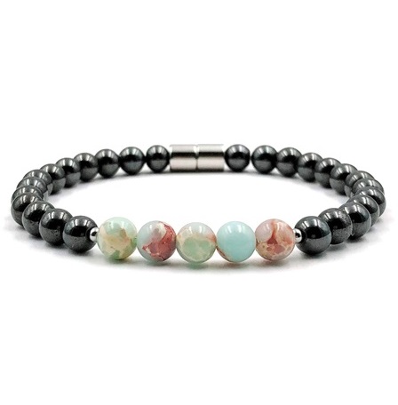 1 PC. Aqua Terra Hematite Magnetic Bracelet #MHB700AQ