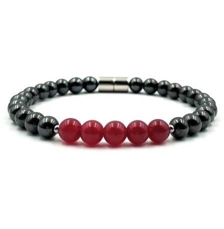 1 PC. Red Carnelian Hematite Magnetic Bracelet #MHB-700RC