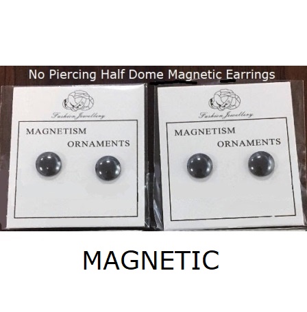 Dozen (12 Pairs) MAGNETIC 12mm Dome Disc No Piercing Hematite Earrings #MHER-101