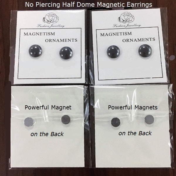 Dozen (12 Pairs) MAGNETIC 12mm Dome Disc No Piercing Hematite Earrings #MHER-101