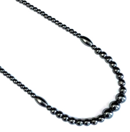 Graduated Beads Magnetic Necklace All Black Magnetic Necklaces #MN-0136