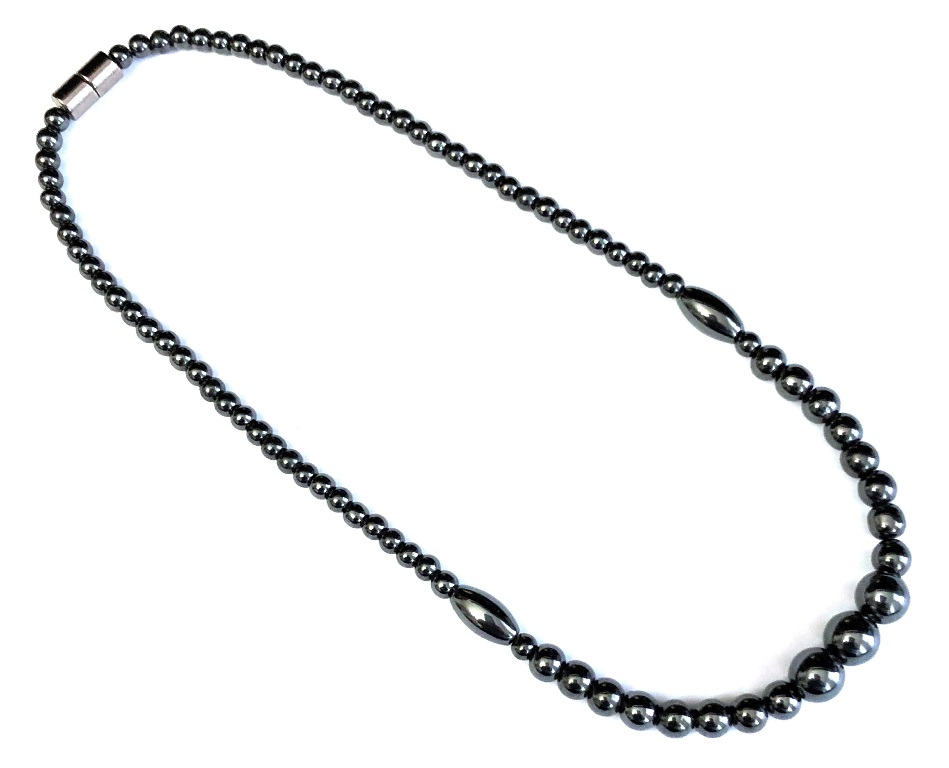 Graduated Beads Magnetic Necklace All Black Magnetic Necklaces #MN-0136