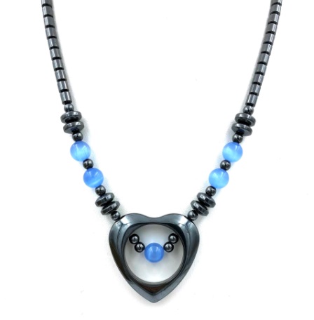 1 PC Open Heart Magnetic Therapy Necklace for Women # MN-0101SKB