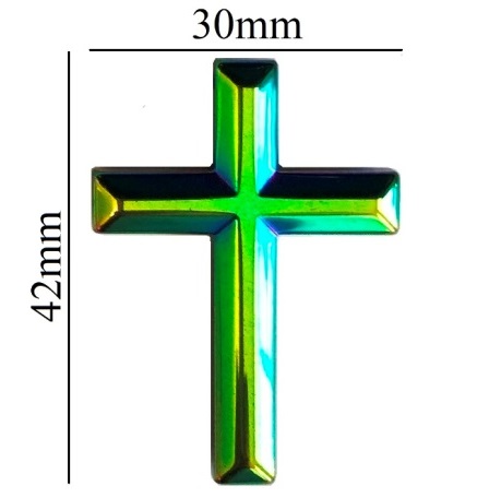 (Dozen) Non-Magnetic Rainbow Hematite Cross Pendant #MP-500