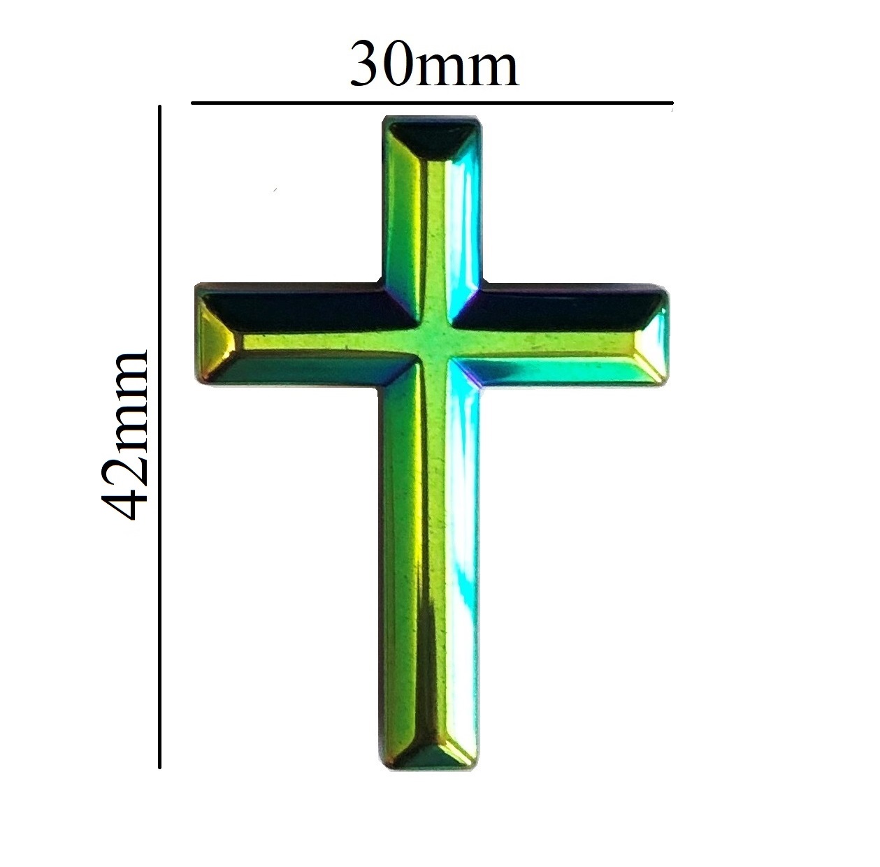 (Dozen) Non-Magnetic Rainbow Hematite Cross Pendant #MP-500