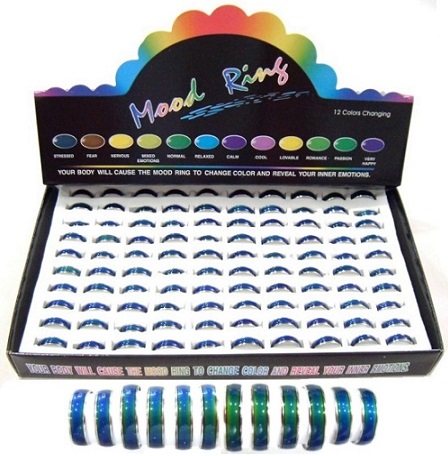100 PC. 6mm Mixed Sizes Mood Rings In Box They Change Color Fast Mood Bands #MR-9611
