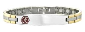 7.5" Stainless Steel Medical Alert ID Bracelet With Magnets On The Back  #MSSB101