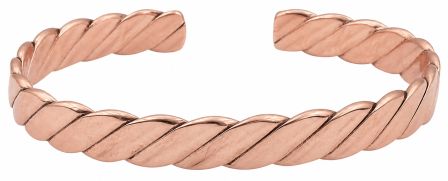 Twisted Solid Copper Cuff Bangle Bracelet (No-Magnet) #PCCE