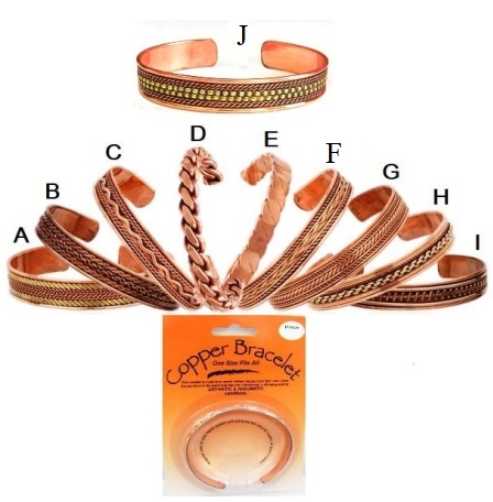 1 PC. Choose Style 99.9% Pure Copper Bangle #PCC1