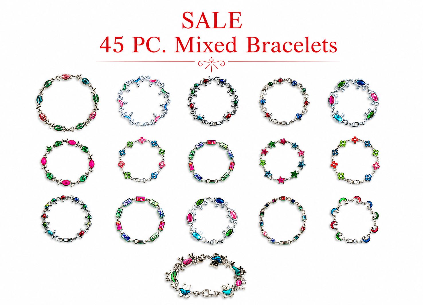 ON SALE 45 PC. Mixed Styles Paua Shell Bracelets # PSB-45