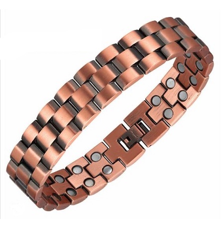 99.9% Pure Copper Brick Links Magnetic Bracelet For Men #RCB-001