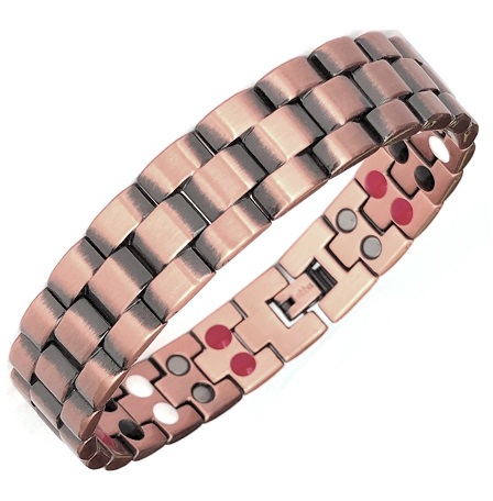 99.9% Pure Copper Brick Links Magnetic Bracelet with Magnets #RCB-001C