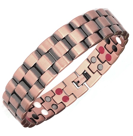 99.9% Pure Copper Brick Links Magnetic Bracelet with Multi Color Magnets #RCB-001C