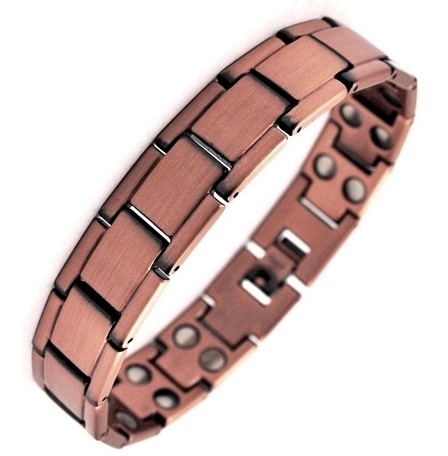 99.9% Pure Copper Rectangle Links Magnetic Bracelet For Men #RCB002