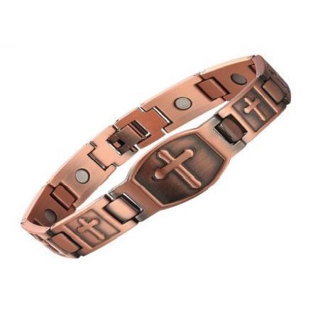Armor Cross 99.9% Pure Copper Links Magnetic Therapy Bracelet  #RCB024