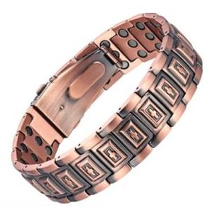 NEW Cross 21mm Wide Link Copper Magnetic Bracelet for Men | Watch Locker #RCB-043