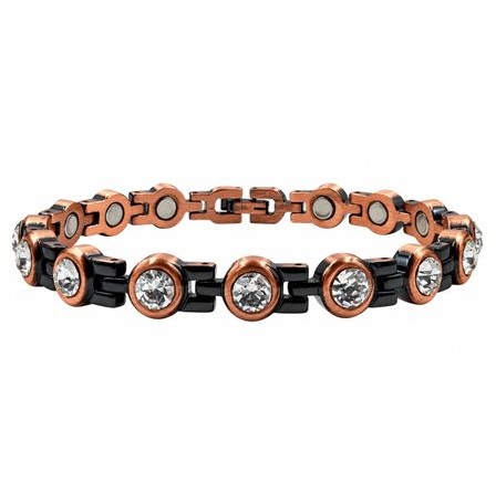Crystal Harmony Copper Links Magnetic Bracelet for Women #RCB051