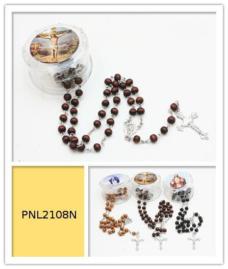 12 PC. Assorted Color Earth Color Scented Wood Rosaries #PNL2108N