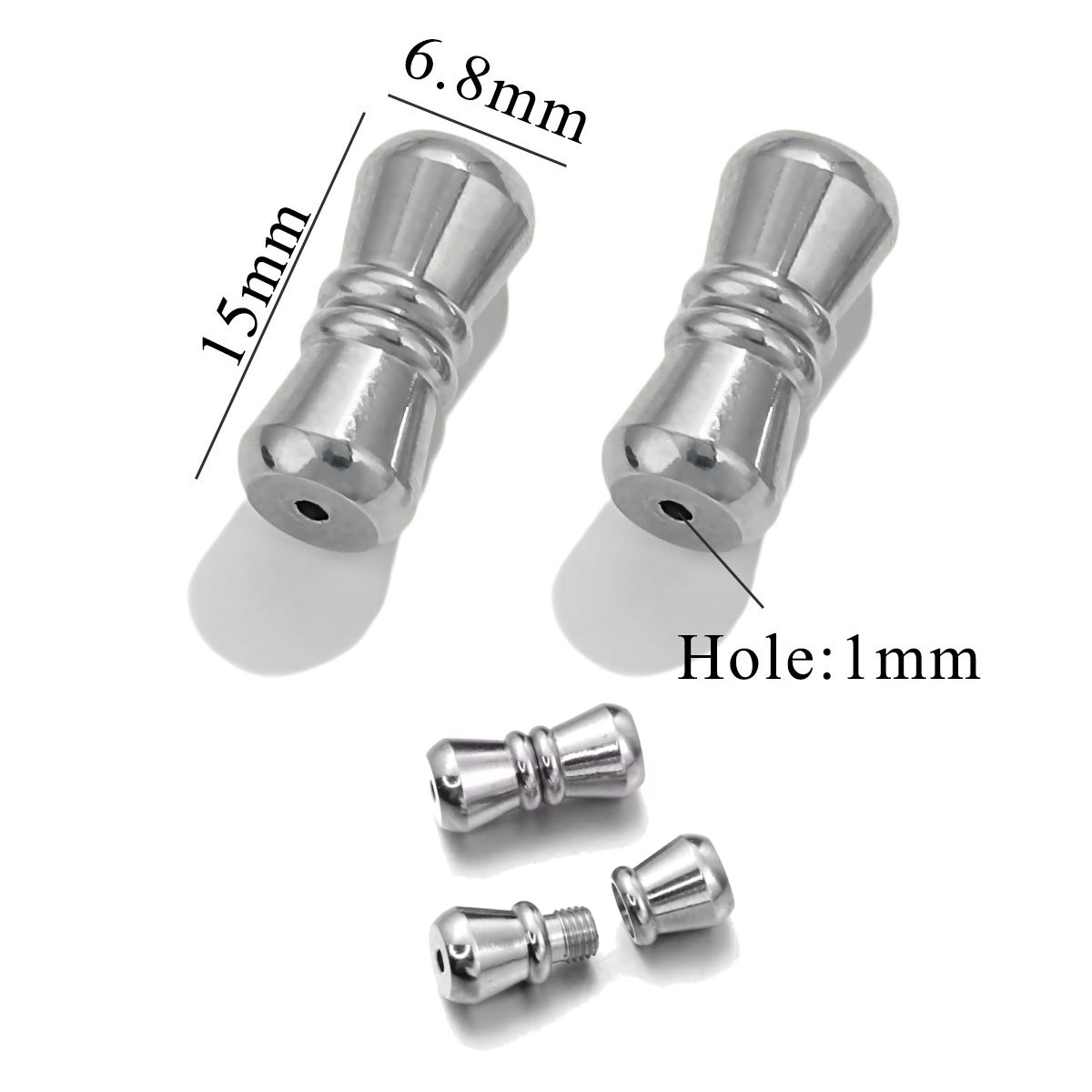 50 Set Big Size 7x15mm Screw Type Stainless-Steel Clasps (Non-Magnetic) #SSClasp7x15