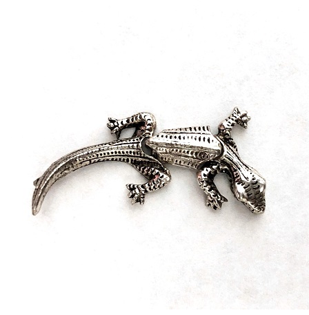 .925 Solid Sterling Silver Movable Parts Alligator Pendant With 2.5mm Loop #SSP-104