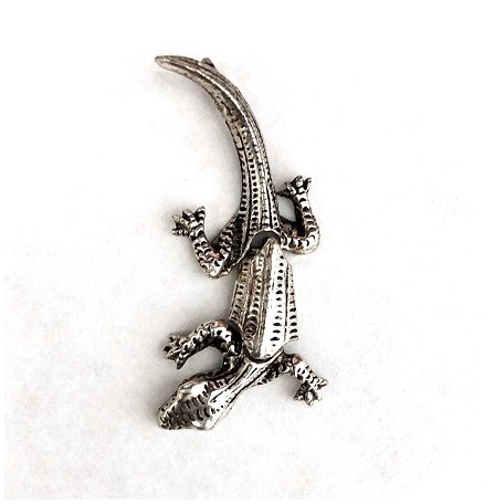 .925 Solid Sterling Silver Movable Parts Alligator Pendant With 2.5mm Loop #SSP-104