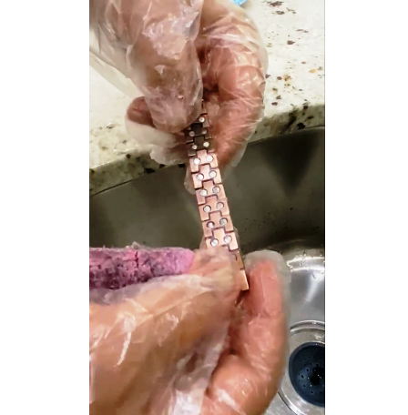 Video Shows How To Remove Clear Coating From Pure Copper Bracelet RCB